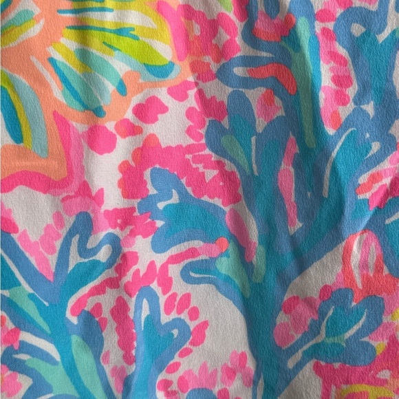 Lilly Pulitzer Dusk 100% Silk Slip Dress Womens Sz L 20" PTP Lovers Coral Floral - Picture 4 of 6